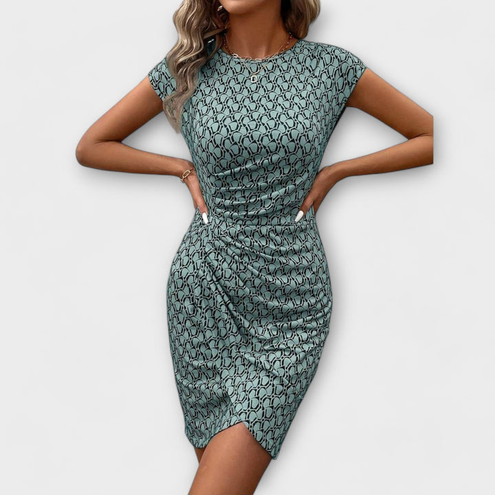 Emma - Korte Mouwen Tulpendress met Allover-Print