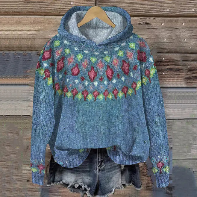 Amaya | Oversized hoodie-trui met Fair Isle-motief voor dames