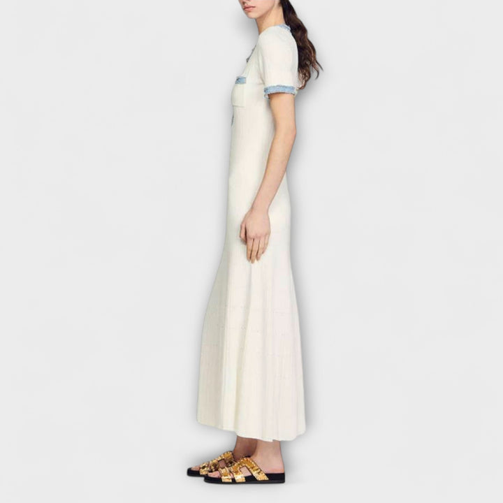 Alecia - Gestructureerde Maxi-jurk