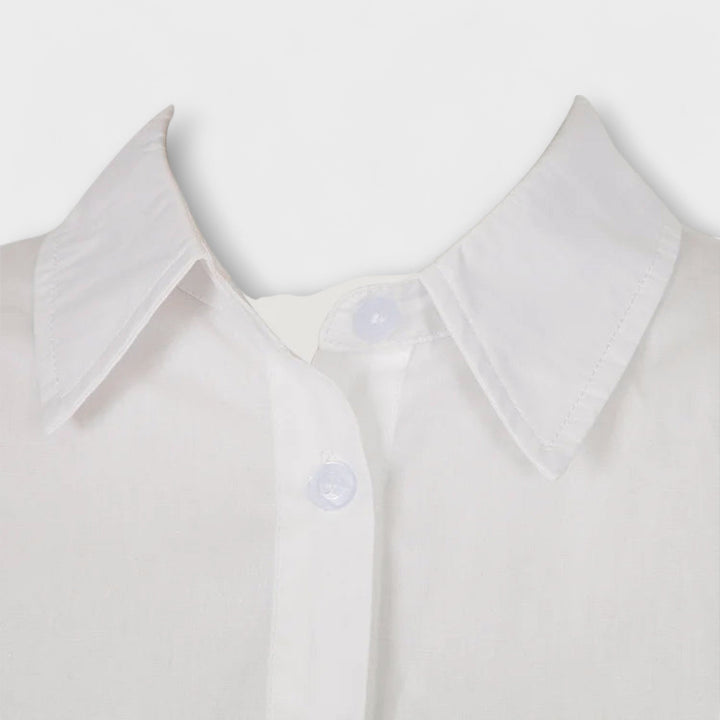 Indie - Lange mouw witte plissé jurk