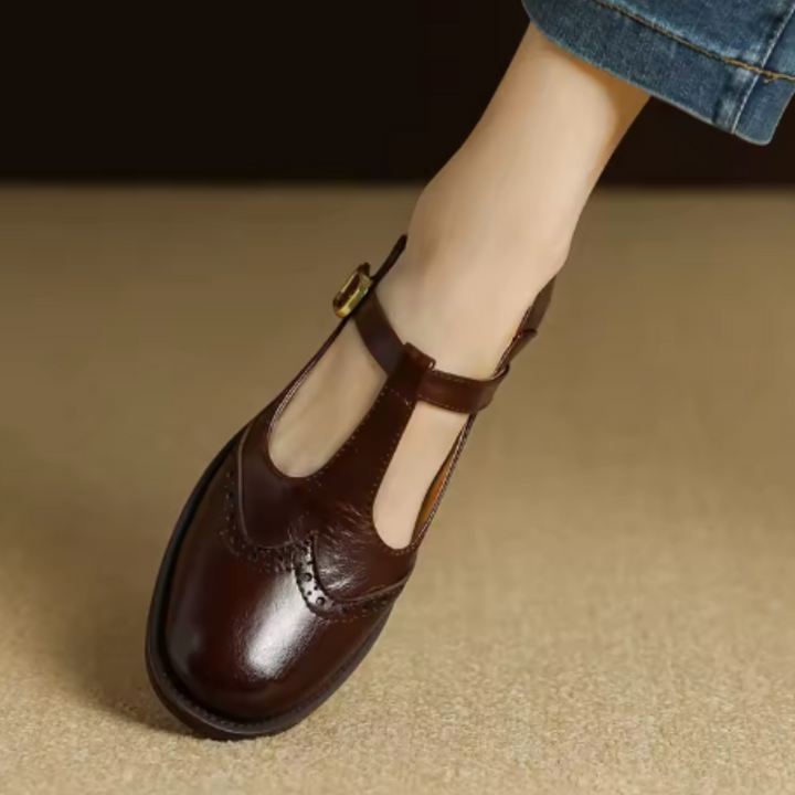 Amelie – T-bandschoenen in brogue-stijl