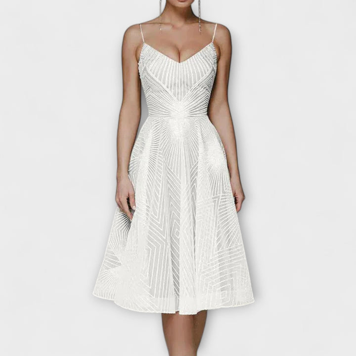 Elli - Dames Luxe Jurk met Borduursels