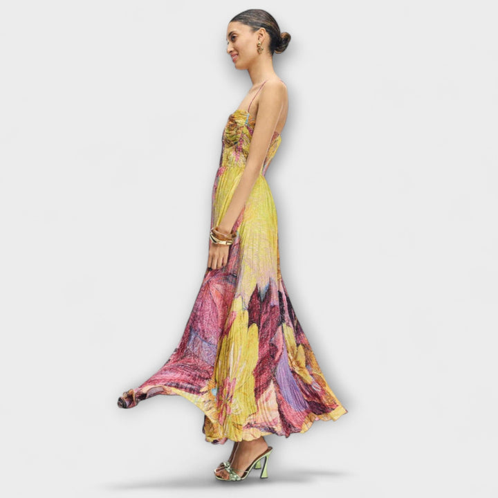 Kiara - Maxikleed met levendig Ikat-print