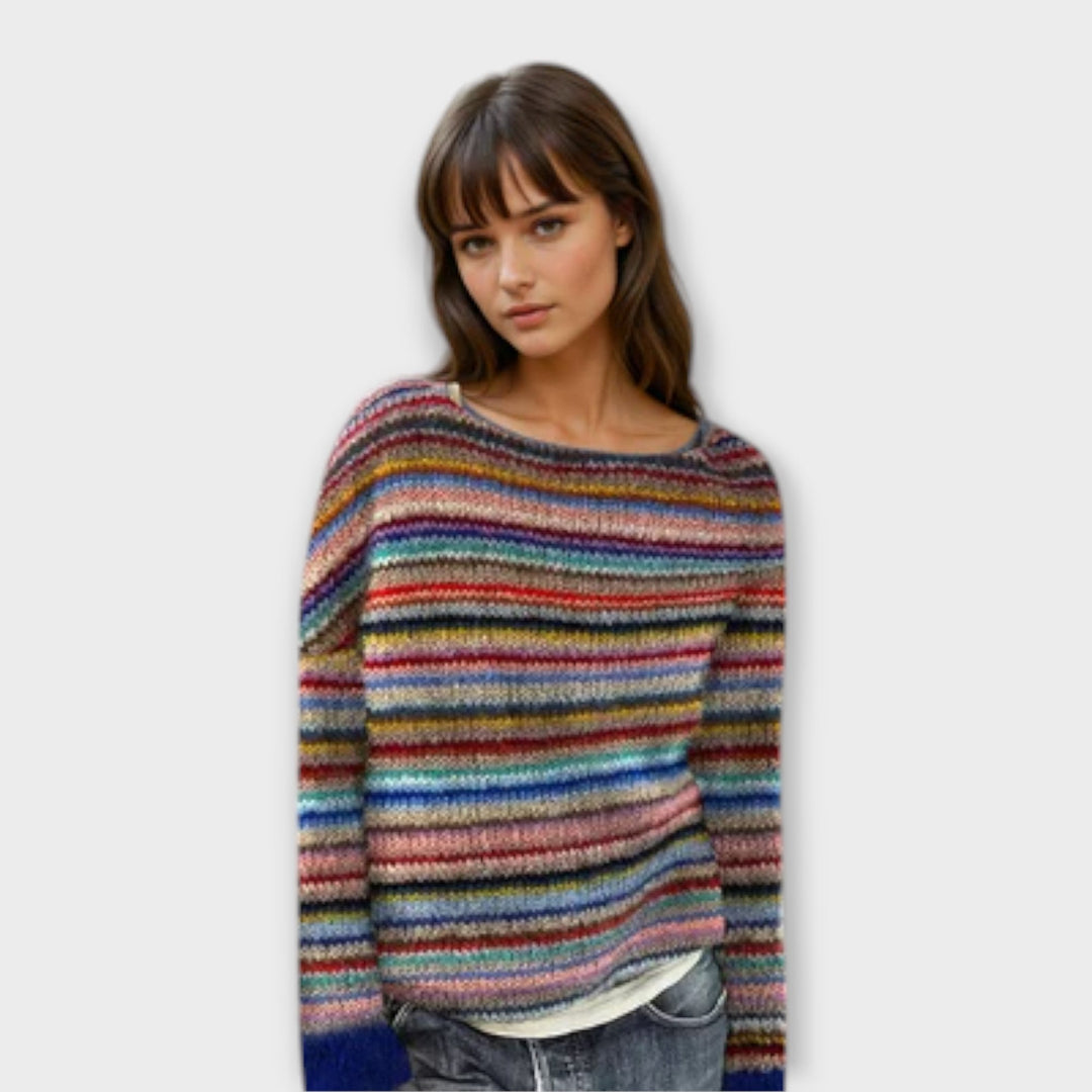 Manonin - Casual & knusse gestreepte trui