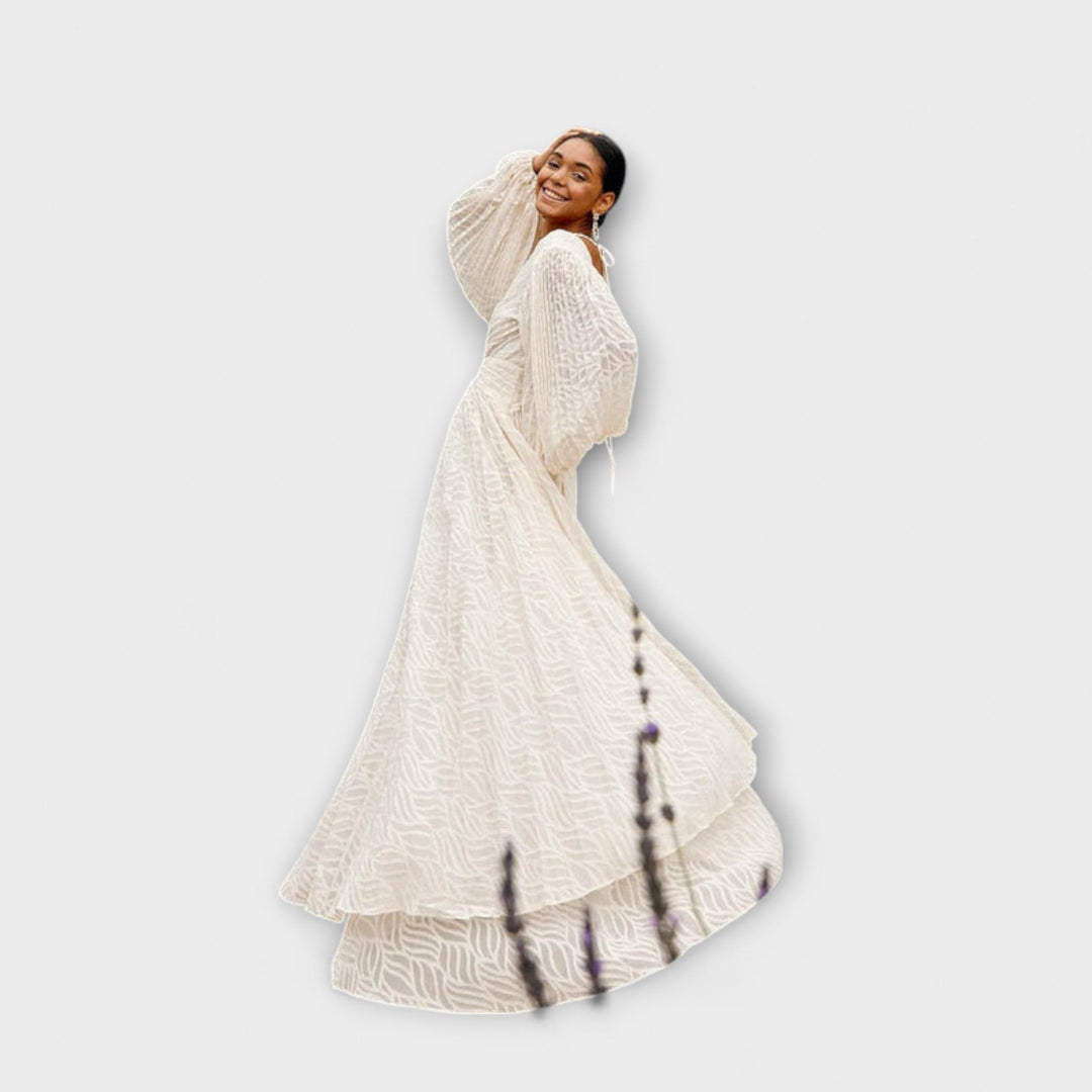 Elsa - Crème Maxi-jurk van Allegory