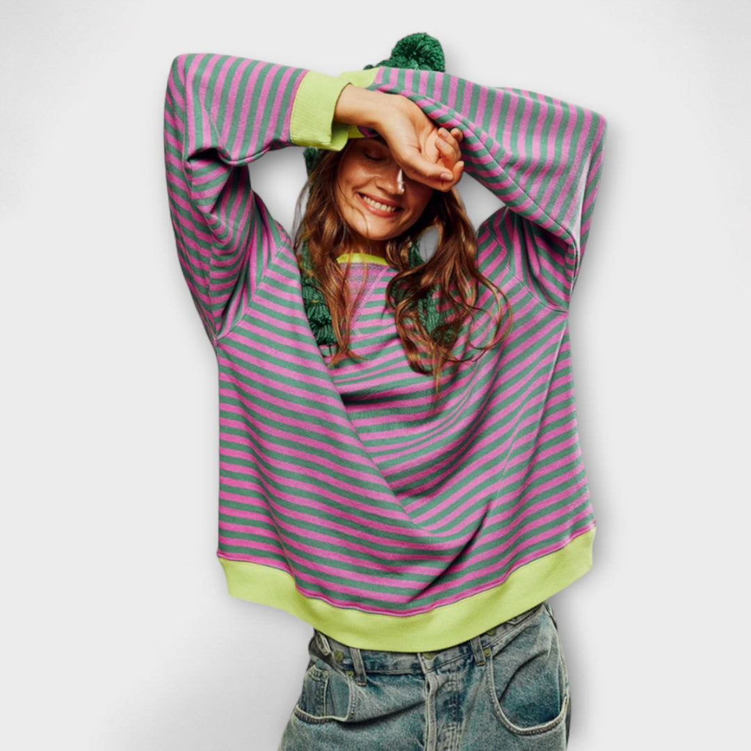 Marlene - Gestreepte Oversized Trui voor Vrouwen