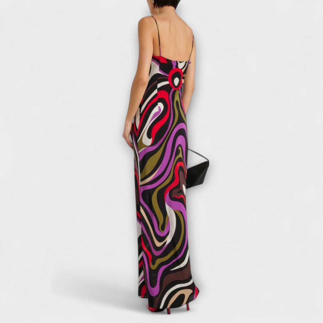 Daphne - Maxi-jurk in Marmerprint
