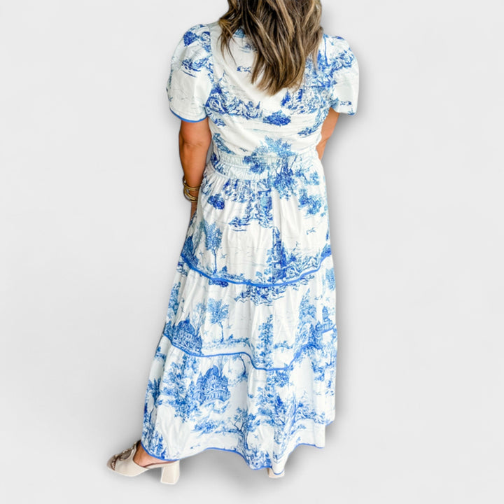Eliza - Tijdloos Toile Maxi-jurk