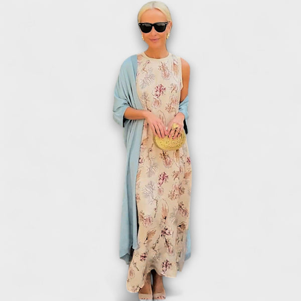 Elvira – Bloemen Maxijurk met Vest