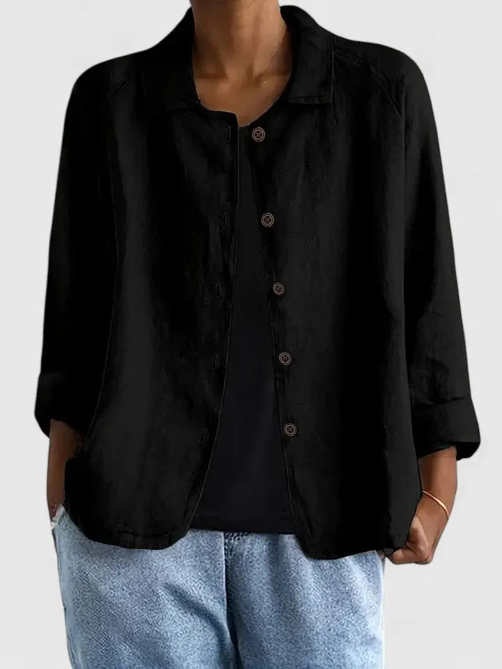 Maya | Katoenen overshirt met knoopsluiting voor dames