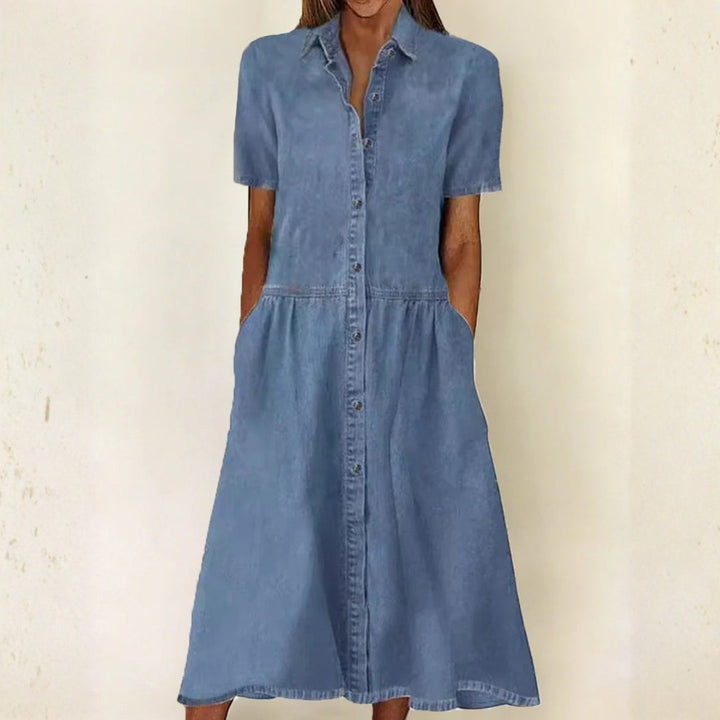 Carolina - Korte Mouw Jeans Jurk