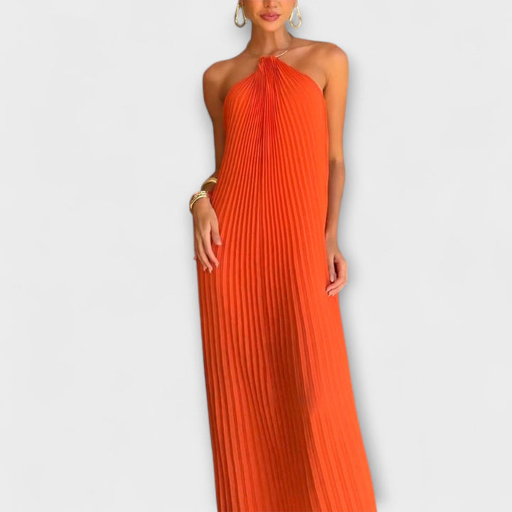 Poppy - Stijlvolle jurk met plissé-decolleté