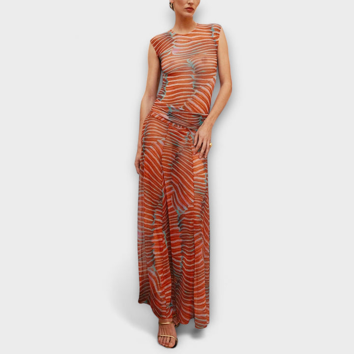 Phoenix - Schimmerende Wellen-Mesh-Bodysuit