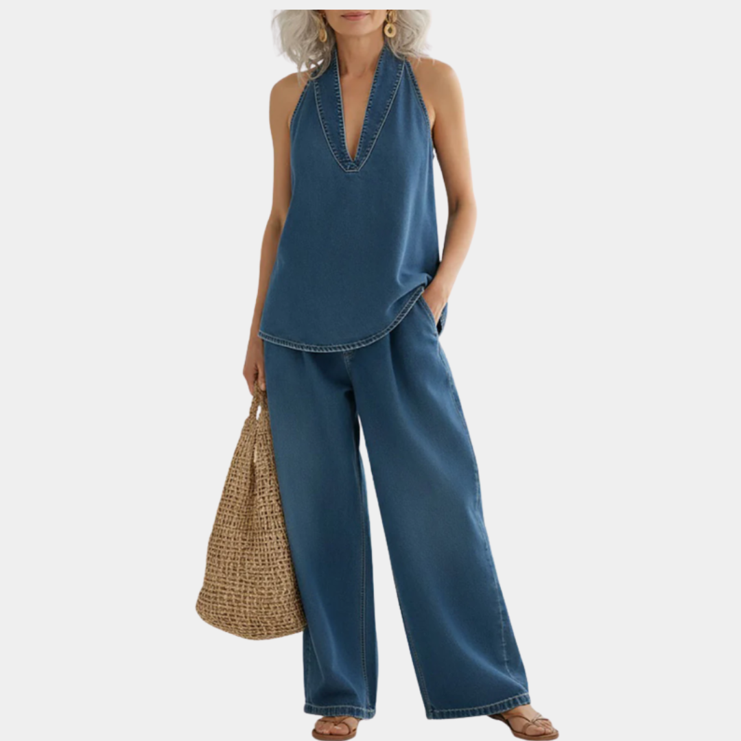 Rita - Set van Twee Stukken in Denim