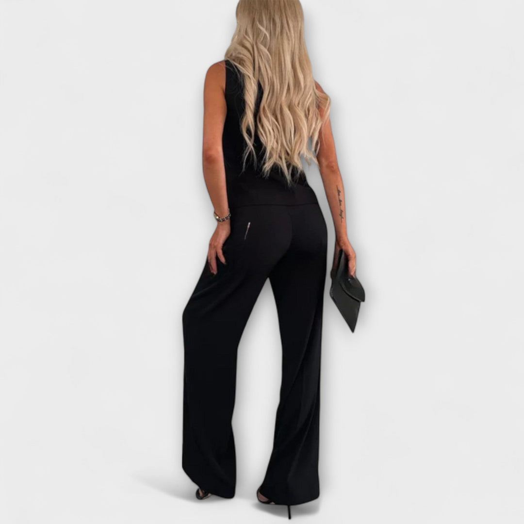 Wilhelmina - Stijlvolle mouwloze top en broek ensemble