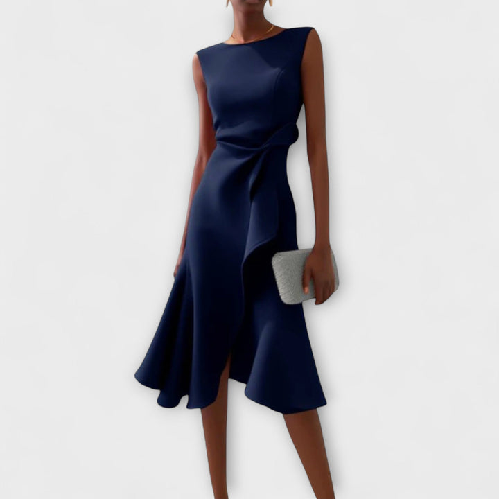 Juliette – Draped asymmetrisch Midikleid
