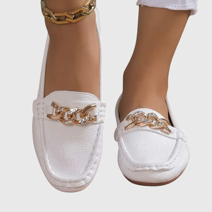 Melissa | Leren loafers met kettingdetail voor dames