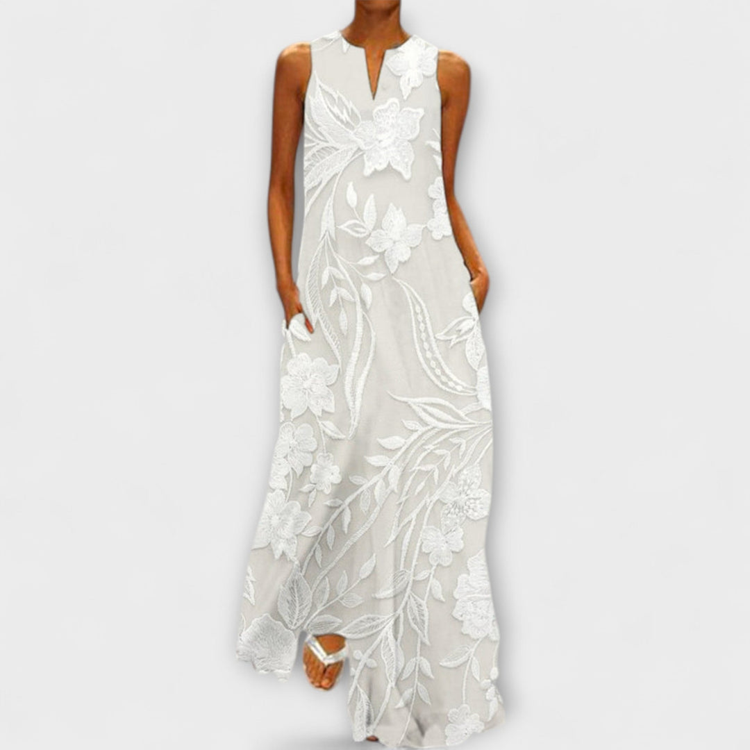 Camila – Botanische Maxijurk Met Print