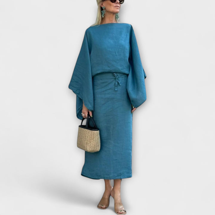 Dana - Kimono jurk van linnen en katoen