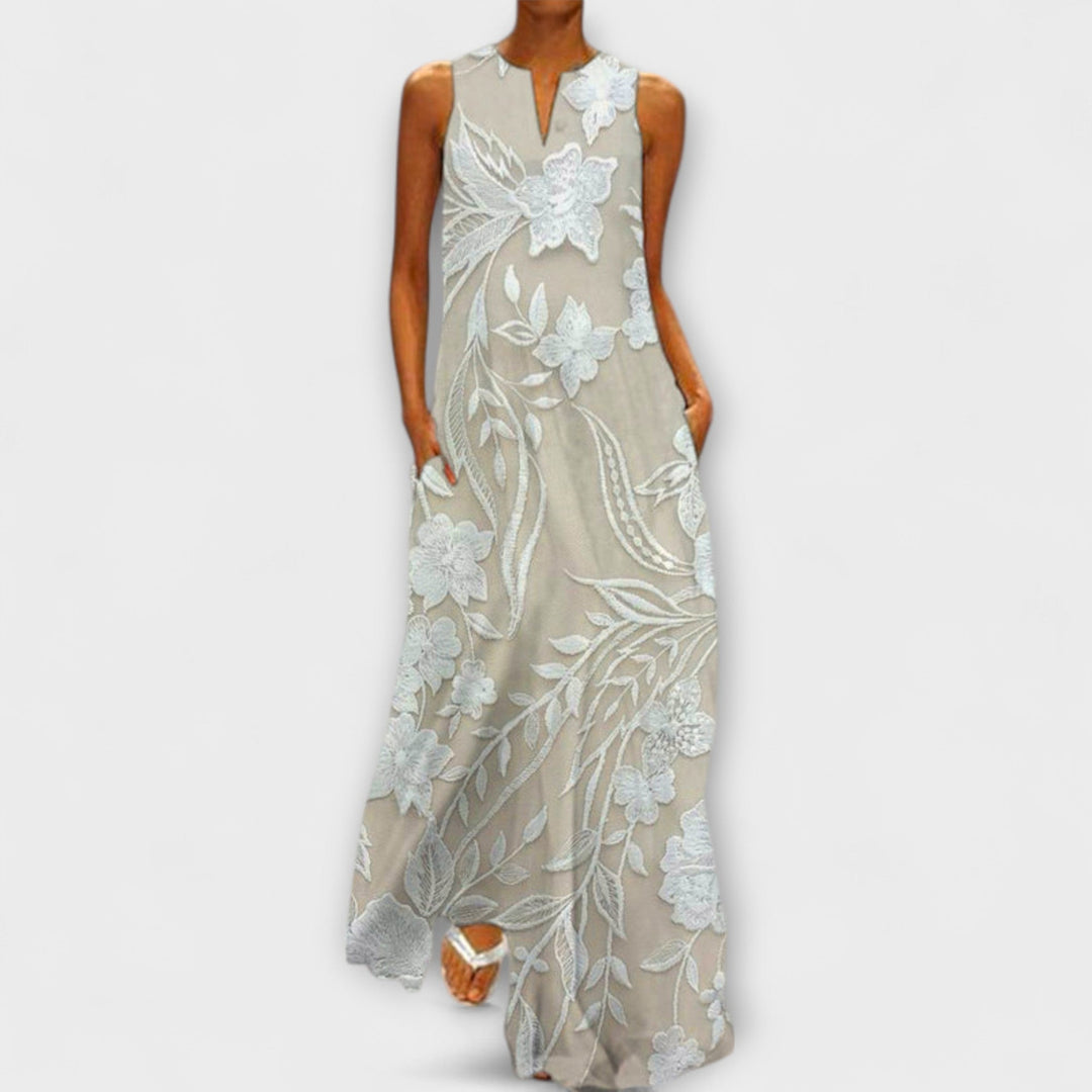 Camila – Botanische Maxijurk Met Print