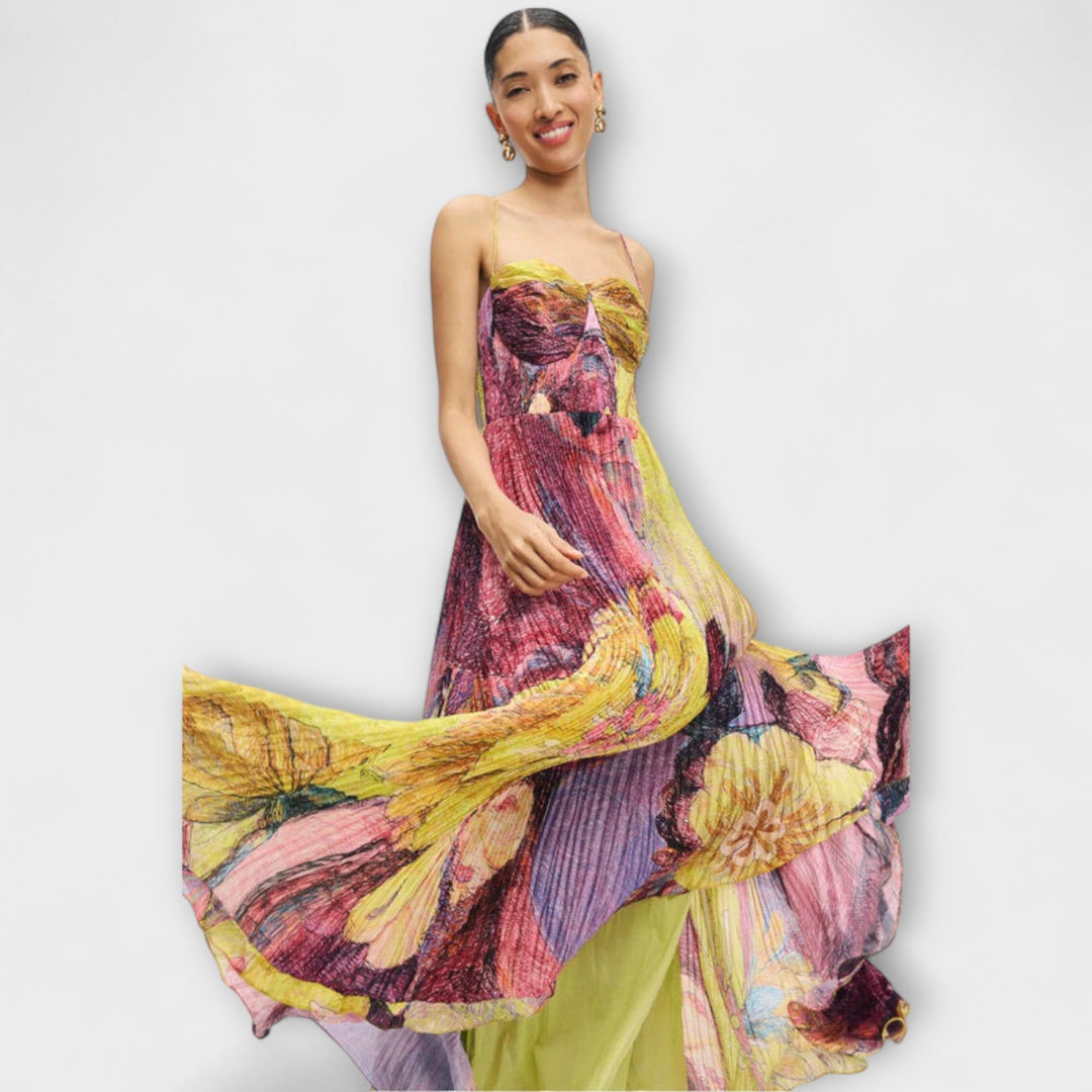 Kiara - Maxikleed met levendig Ikat-print