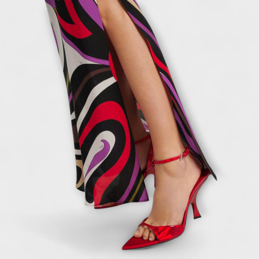 Daphne - Maxi-jurk in Marmerprint