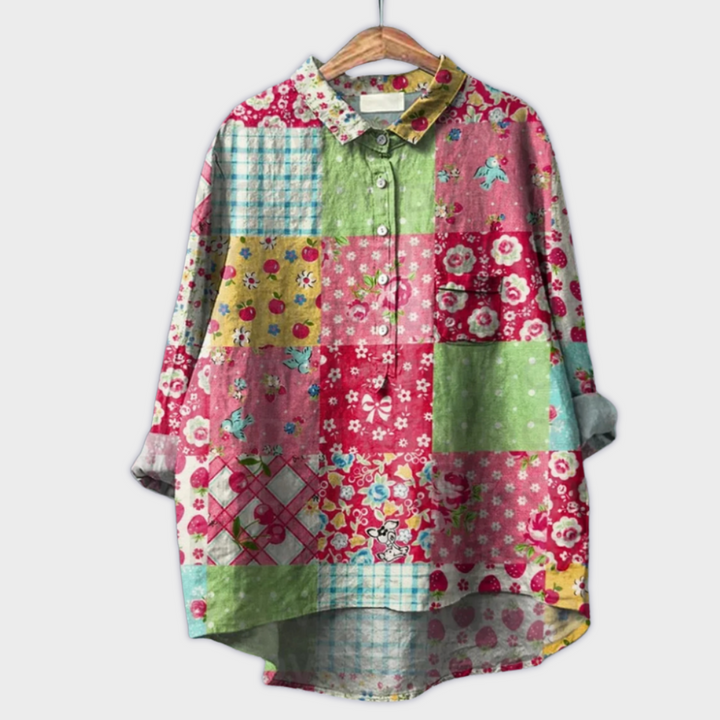 Magdalena - Handgemaakte Damesblouse met Bloemdesign