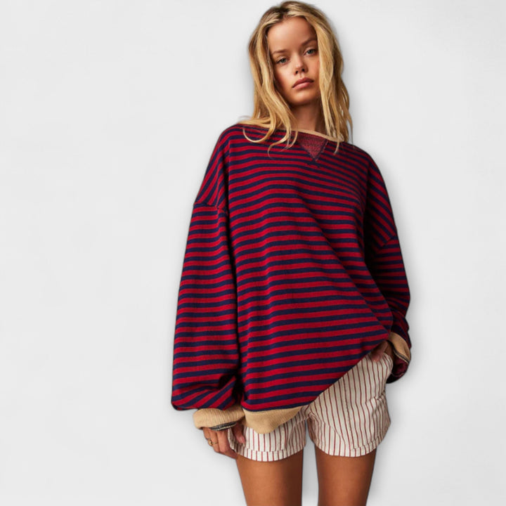 Marlene - Gestreepte Oversized Trui voor Vrouwen