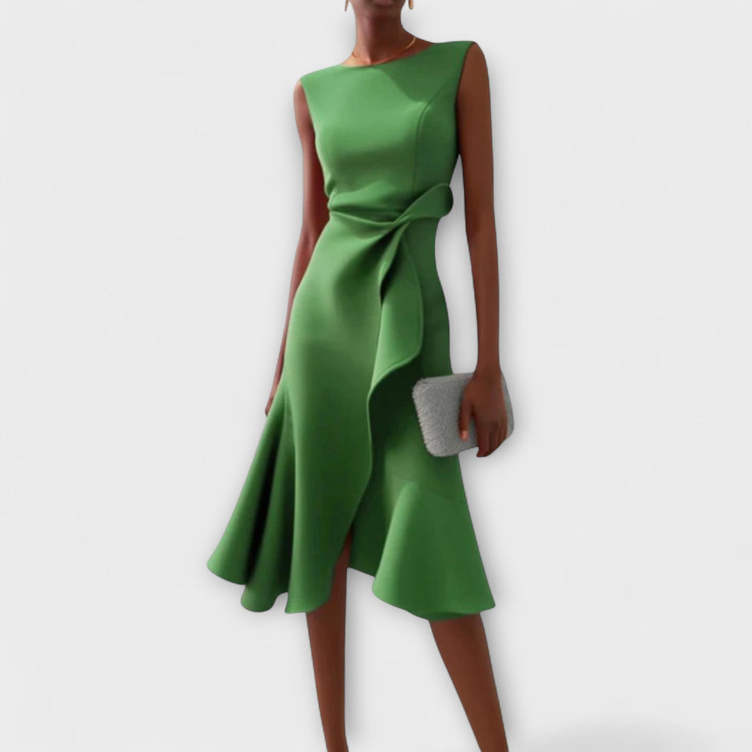 Juliette – Draped asymmetrisch Midikleid