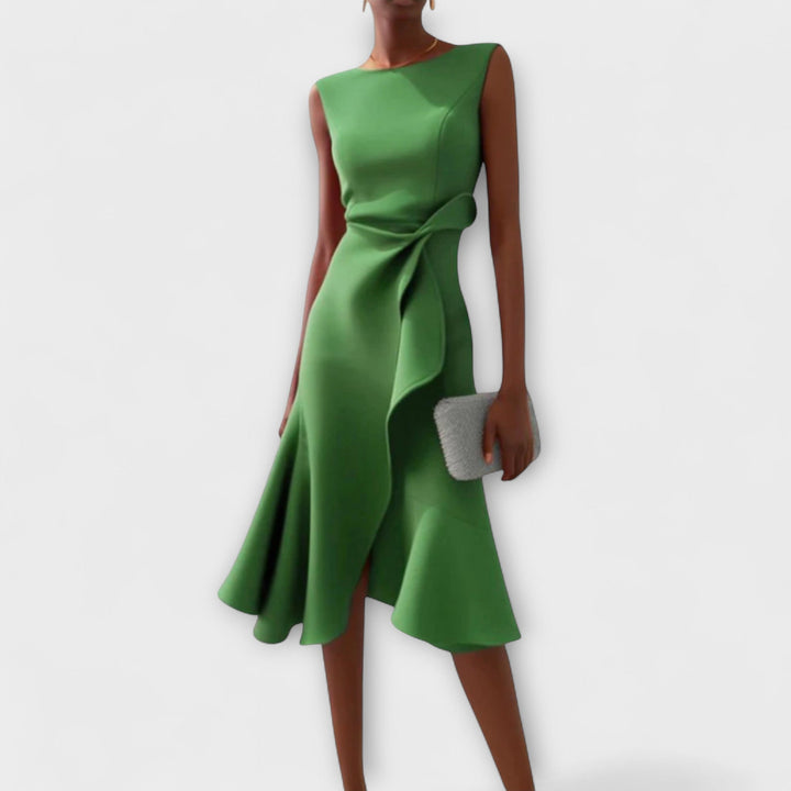 Juliette – Draped asymmetrisch Midikleid