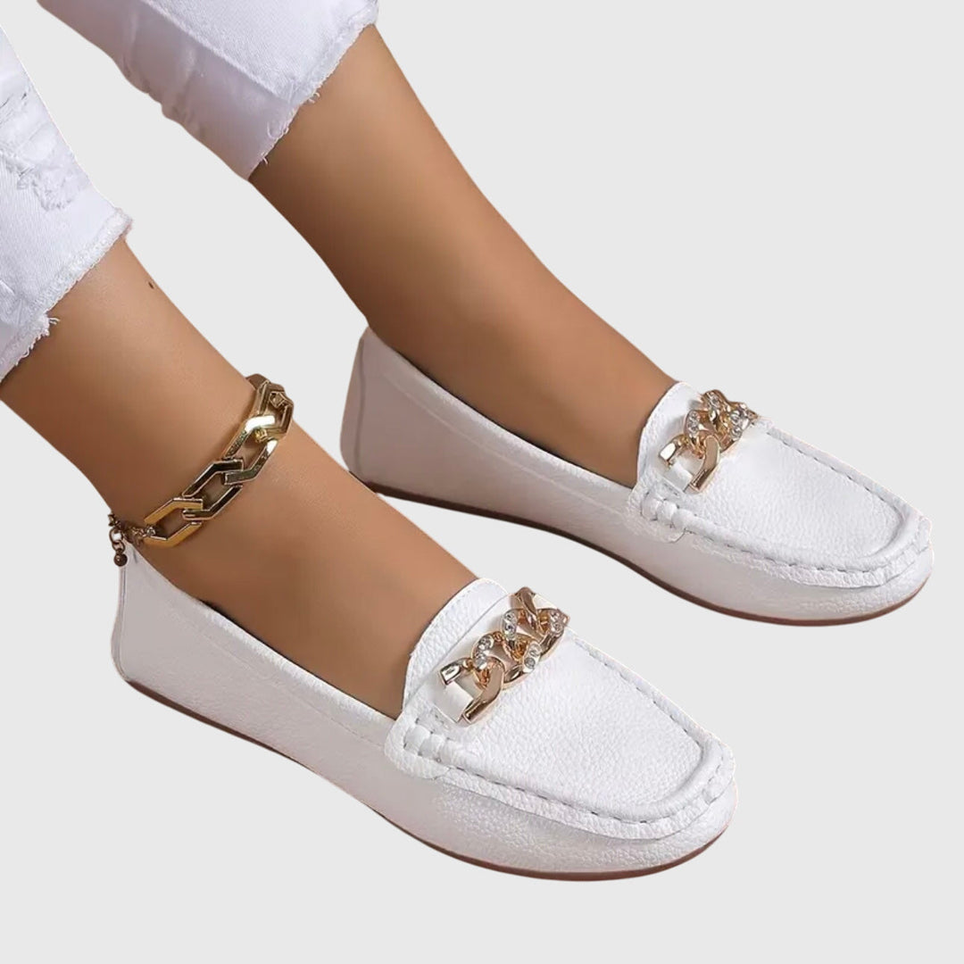 Melissa | Leren loafers met kettingdetail voor dames