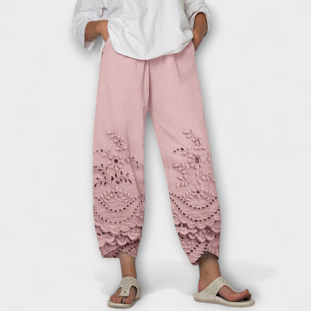 Chloe – Elegante Print Spitzenbroek