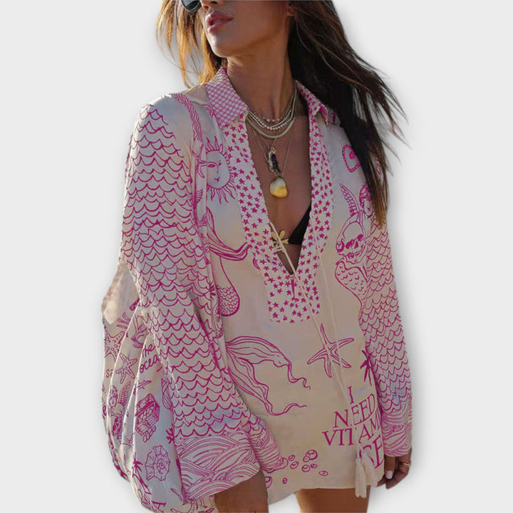 Liv - Satijnen Kwast Shirt en Shorts Set