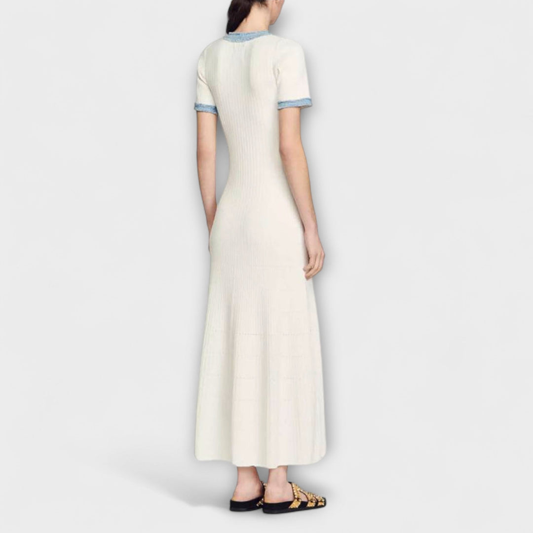 Alecia - Gestructureerde Maxi-jurk