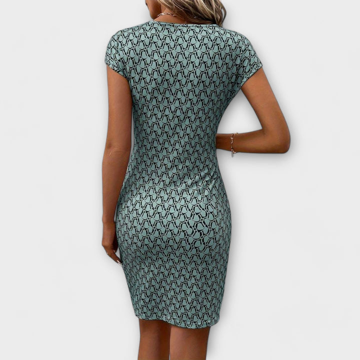 Emma - Korte Mouwen Tulpendress met Allover-Print