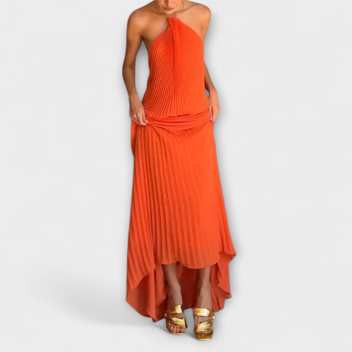 Poppy - Stijlvolle jurk met plissé-decolleté