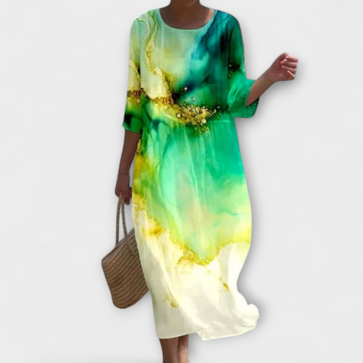 Miranda - Stijlvolle Floral-Maxijurk