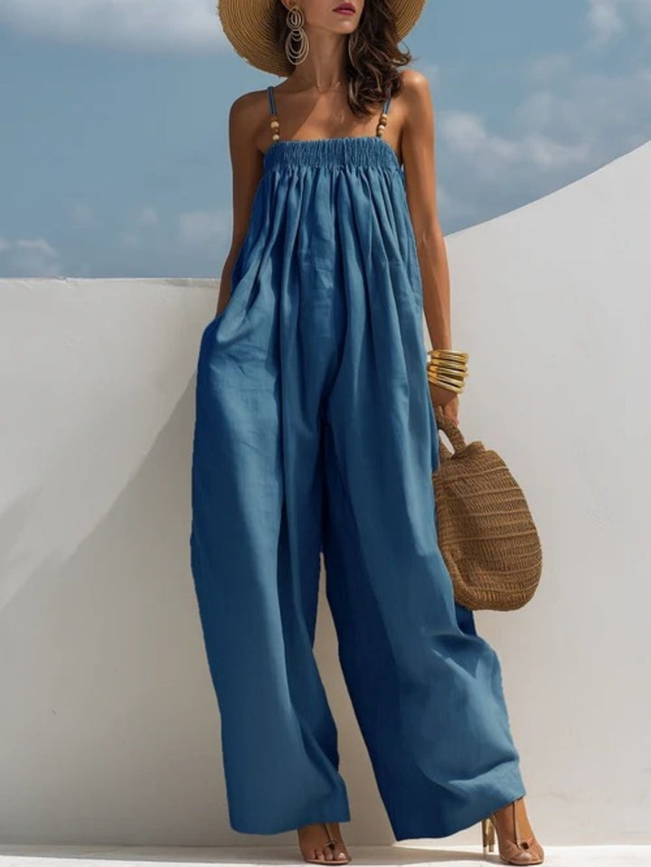 Madalena - Denim Jumpsuit met Wijde Benen