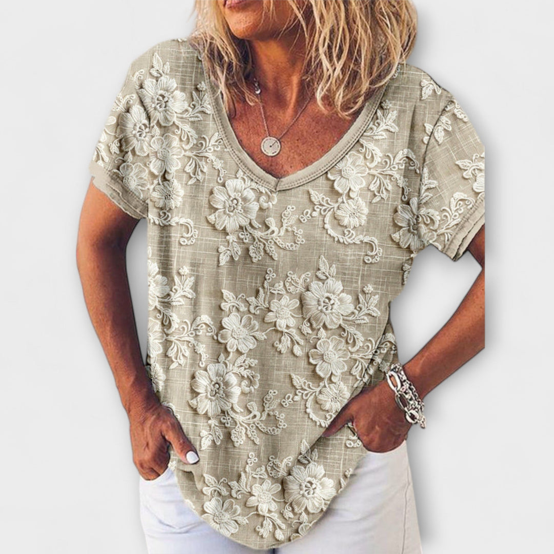 Mia - Blouse met Bloemenpatroon