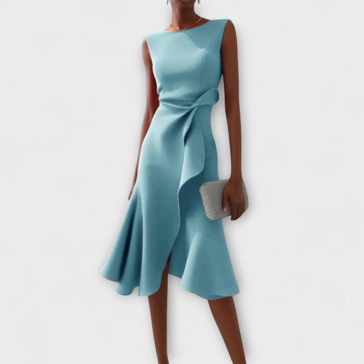 Juliette – Draped asymmetrisch Midikleid