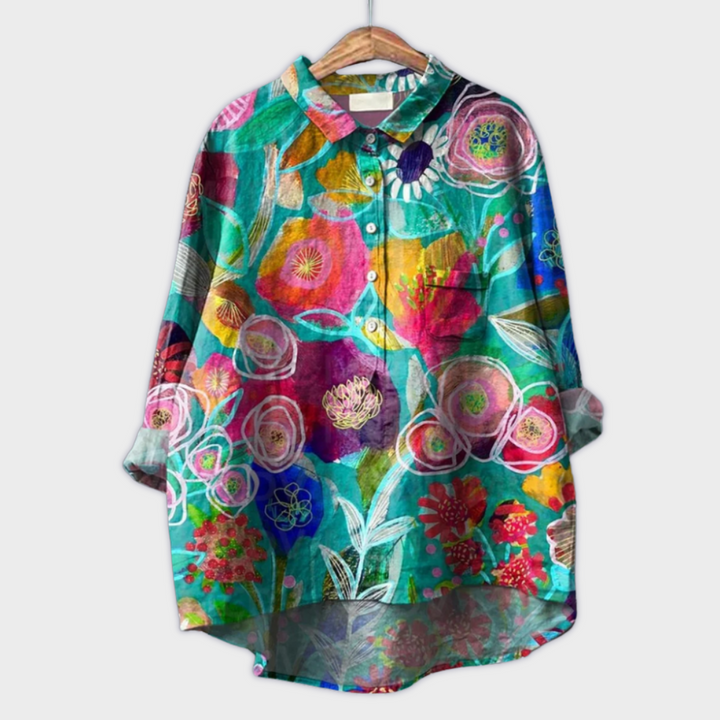 Magdalena - Handgemaakte Damesblouse met Bloemdesign