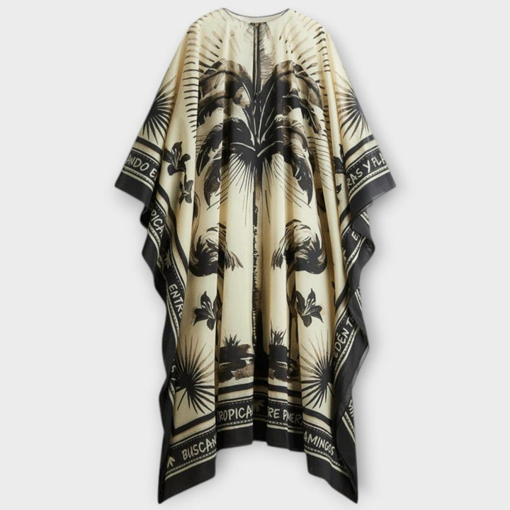Melissa - Extra-grote Flamingo-Print Kaftan Maxijurk