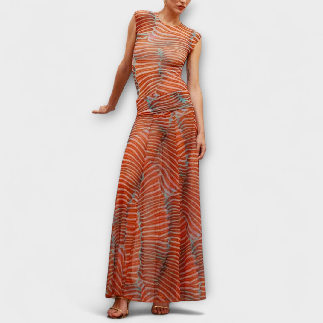 Phoenix - Schimmerende Wellen-Mesh-Bodysuit