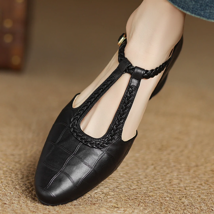 Greta – T-bandschoenen met gevlochten detail