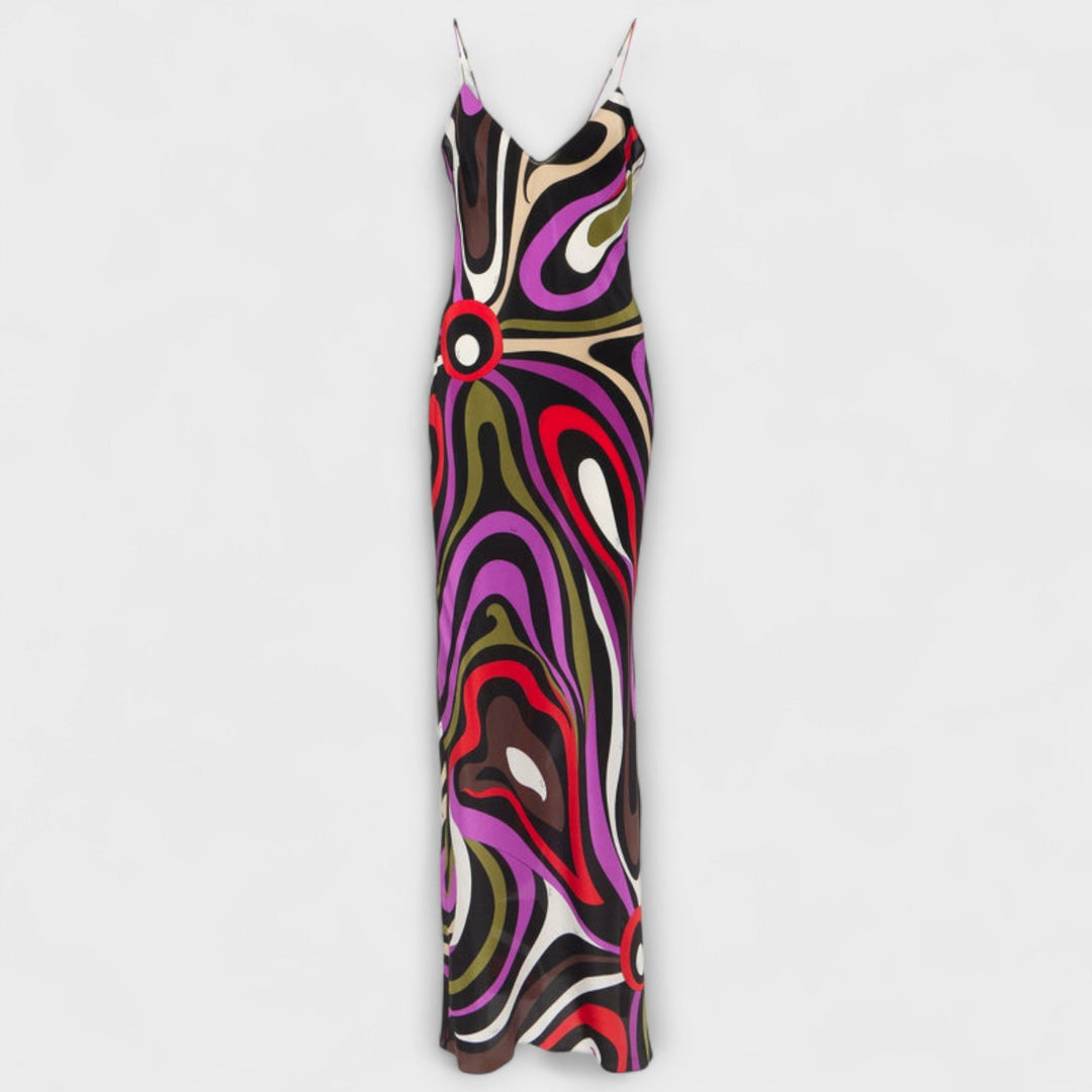 Daphne - Maxi-jurk in Marmerprint