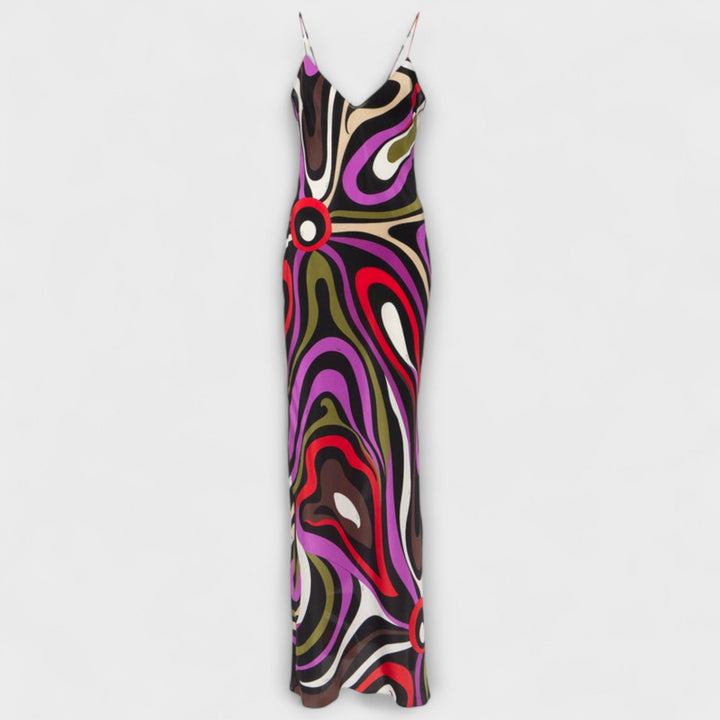 Daphne - Maxi-jurk in Marmerprint