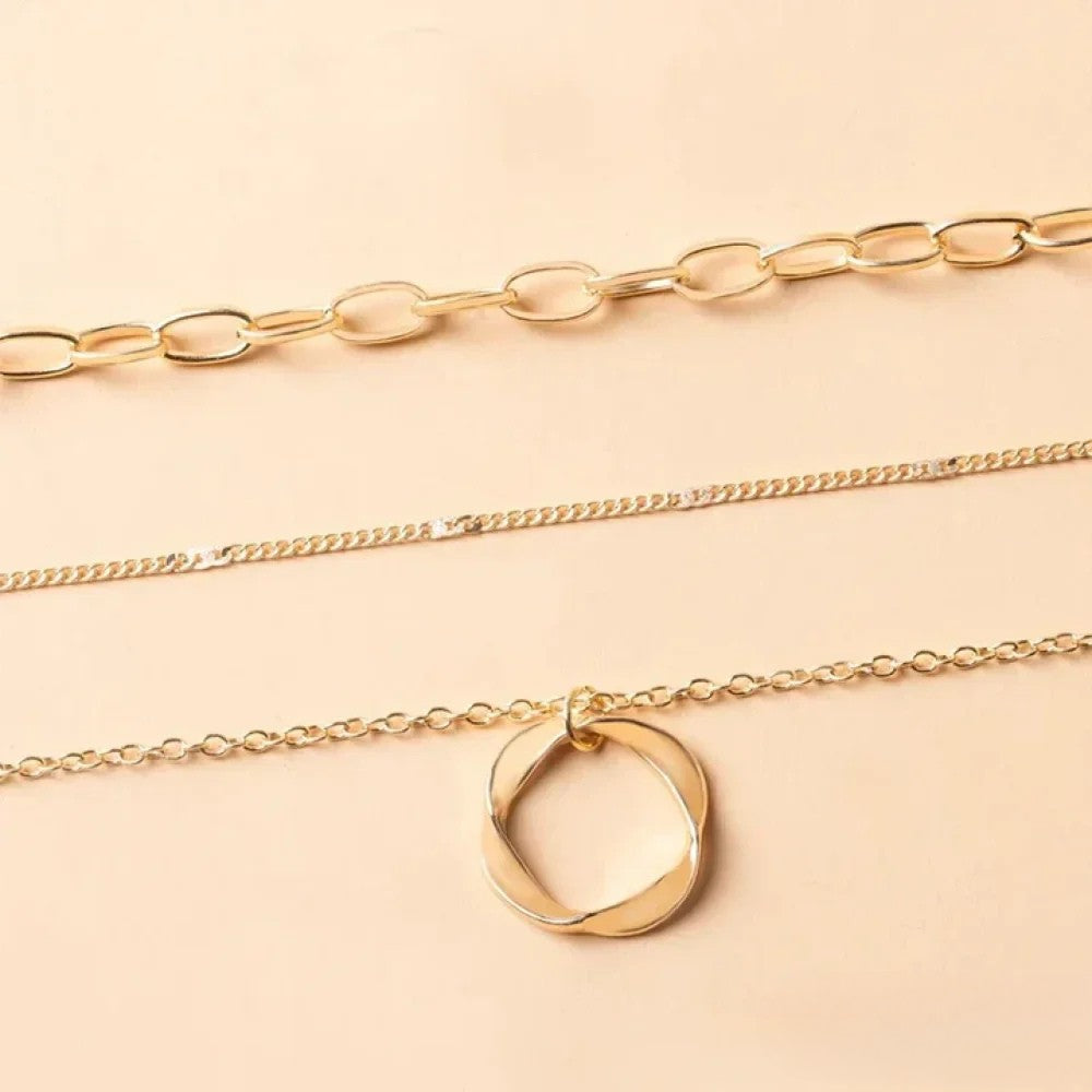 Retro Gouden Gelaagde Ketting