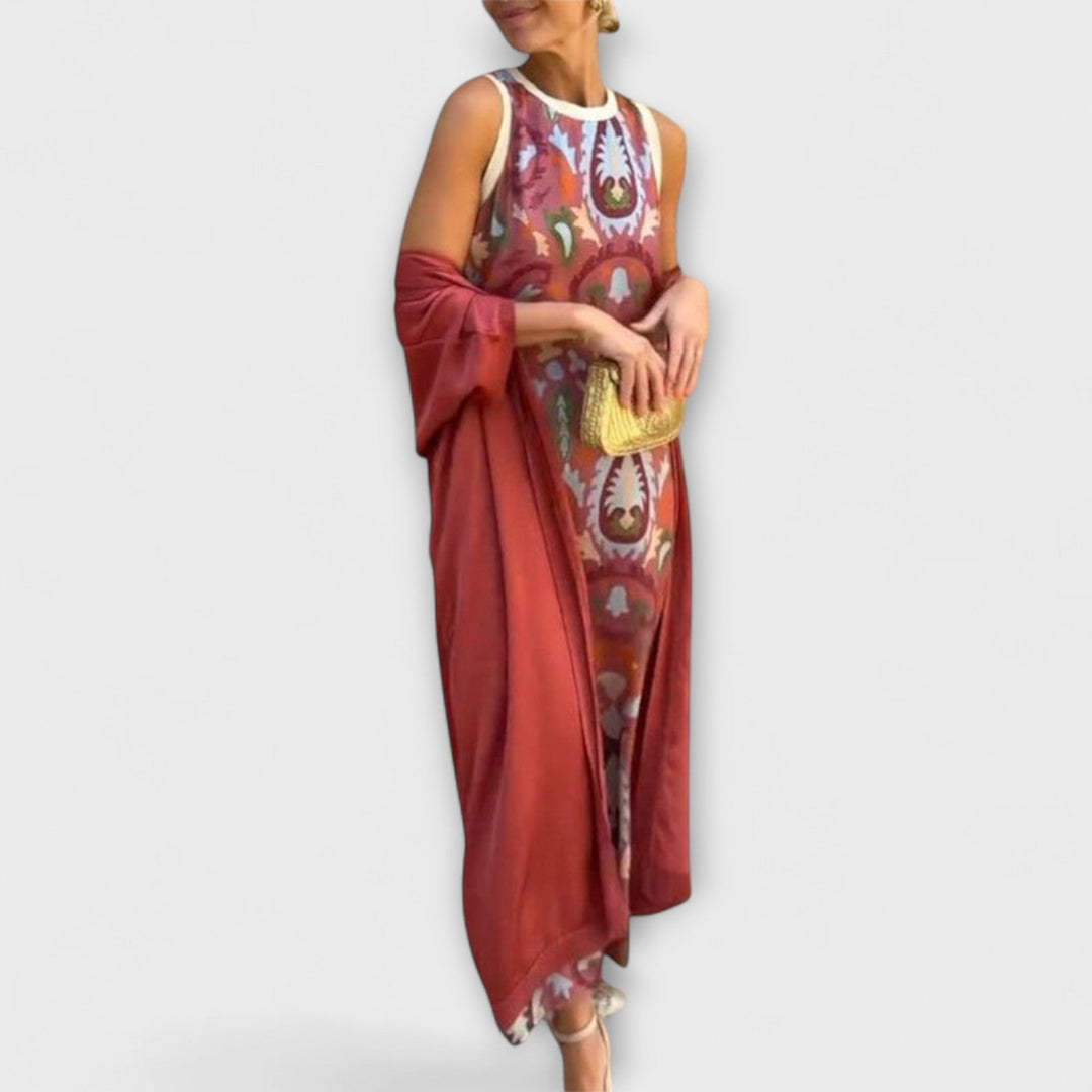 Selviane - Maxikleed met bijpassende Cardigan