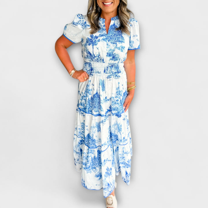 Eliza - Tijdloos Toile Maxi-jurk
