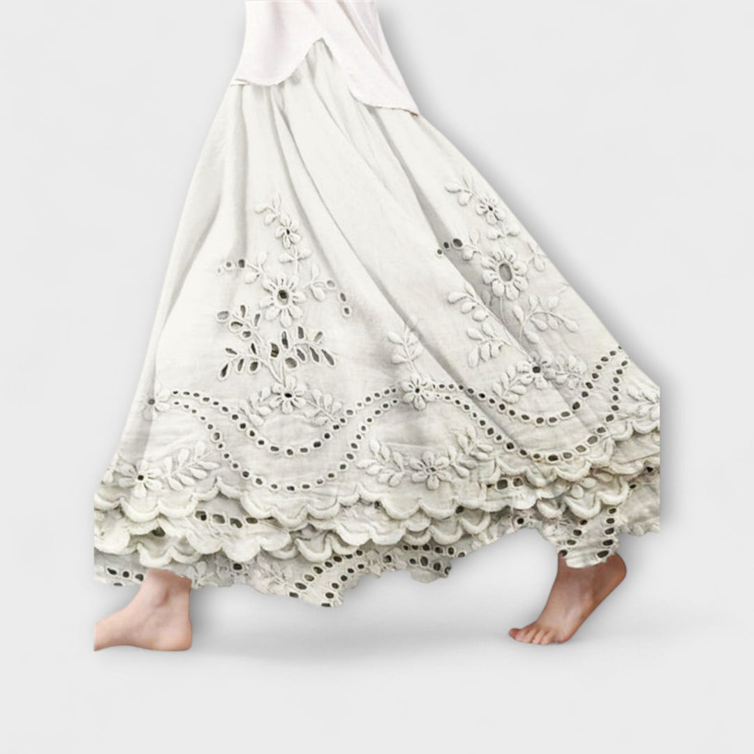Luna – Boho Maxirok Met Borduursel
